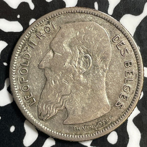 1904 Belgium 2 Francs Lot#E5106 Silver! KM#58