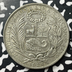 1930 Peru 1 Sol Lot#E7097 Large Silver Coin!