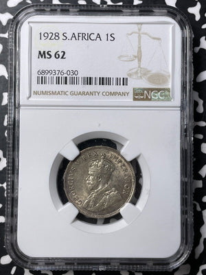 1928 South Africa 1 Shilling NGC MS62 Lot#G8418 Silver! Key Date! Scarce!