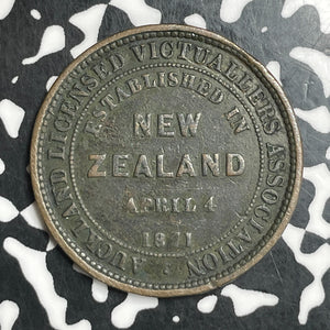 1871 New Zealand Aukland 1 Penny Token Lot#T6693 KM#Tn6