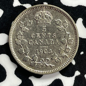 1903 Canada 5 Cents Lot#T9487 Silver!