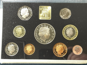 1999 Great Britain 9x Coin Proof Set Lot#B2306 With Case, Princess Diana