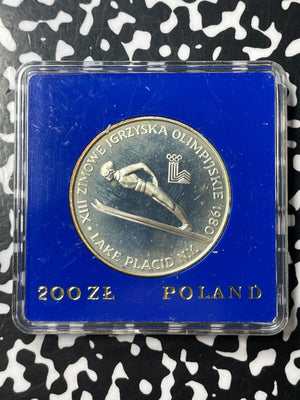 1980 Poland Lake Placid Olympics 200 Zlotych Lot#OV1404 In Plastic Case