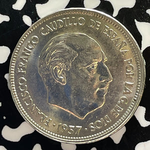 1957(67) Spain 25 Pesetas Lot#T3069 High Grade! Beautiful!