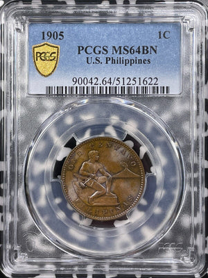 1905 U.S. Philippines 1 Centavo PCGS MS64BN Lot#G9209 Choice UNC!