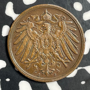 1908-J Germany 2 Pfennig Lot#E9042 Better Date