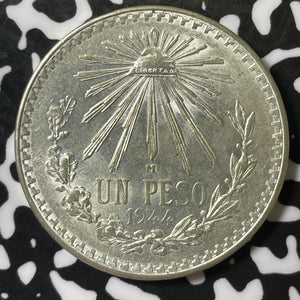 1944 Mexico 1 Peso Lot#E5019 Silver! High Grade! Beautiful!