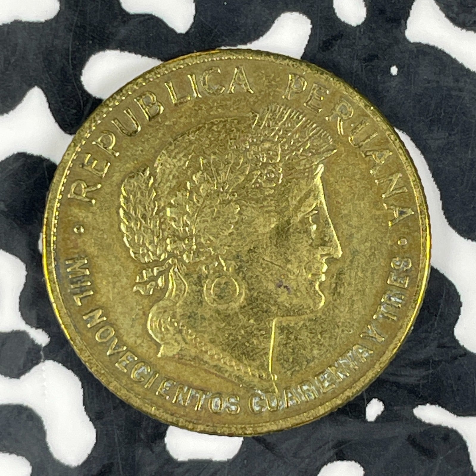 1943 Peru 10 Centavos Lot#C9109 KM#214A.1