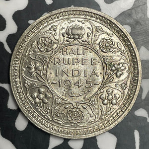 1945 India 1/4 Rupee Lot#E9790 Silver! High Grade! Beautiful!