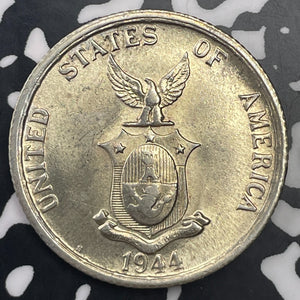 1944-S U.S. Philippines 50 Centavos Lot#C1388 Silver! High Grade! Beautiful!