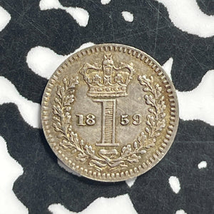 1859 Great Britain Maundy 1 Penny Lot#JM9607 Silver! 7,920 Minted
