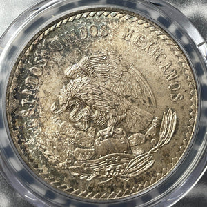 1948-Mo Mexico 5 Pesos PCGS MS66 Lot#G7923 Large Silver! Beautiful Toning!