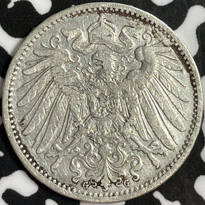 1901-G Germany 1 Mark Lot#D8069 Silver! Better Date, Old Cleaning