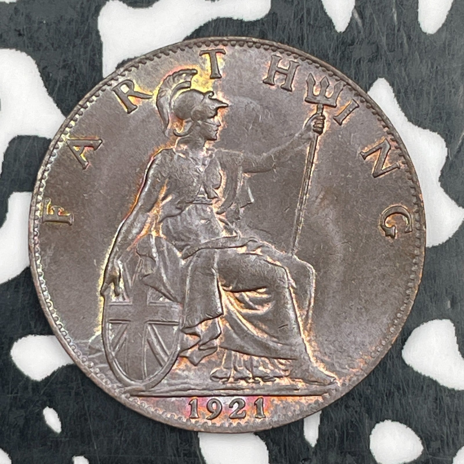 1921 Great Britain 1 Farthing Lot#F9022 High Grade! Beautiful!