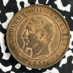 1854-MA France 10 Centimes Lot#T9663 Old Cleaning