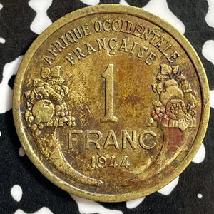 1944 French West Africa 1 Franc Lot#E3636