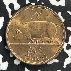 1953 Ireland 1/2 Penny Lot#C0197 High Grade! Beautiful!