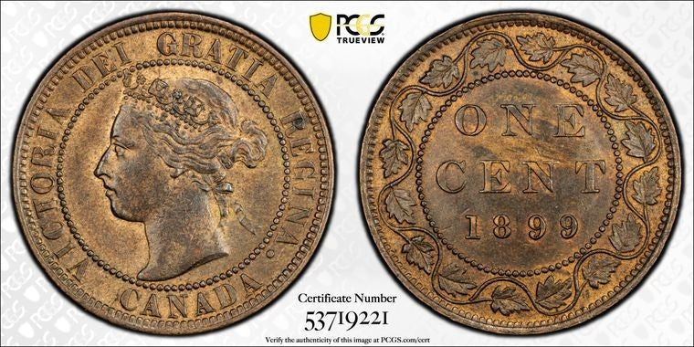 1899 Canada Large Cent PCGS MS63BN Lot#G3666 Choice UNC!