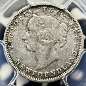 1888 Newfoundland 5 Cents PCGS VF30 Lot#G9840 Silver! Key Date! NF3 Dot