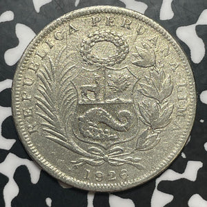 1926 Peru 1/2 Sol Half Sol Lot#T1706 Silver!