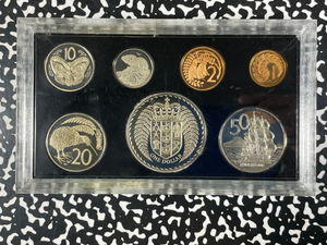 1971 New Zealand 7x Coin Proof Set Lot#B2608 With Original Case