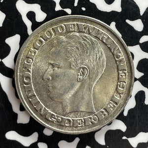 1958 Belgium 50 Francs Lot#T7209 Silver! High Grade! Beautiful! KM#151.1