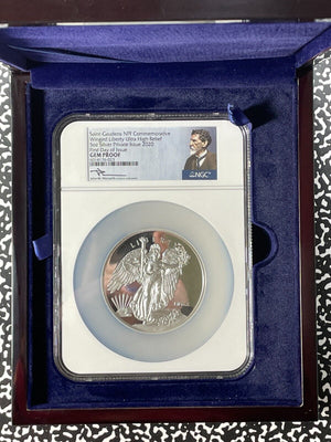 2020 U.S. Saint Gaudens 5 Oz NGC Gem Proof Lot#B2324 Silver! With Case & C.O.A.