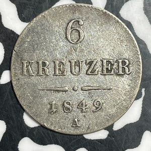 1849-A Austria 6 Kreuzer Lot#T2843