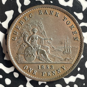 1852 Upper Canada Quebec 1 Penny Token Lot#JM9665 Nice!
