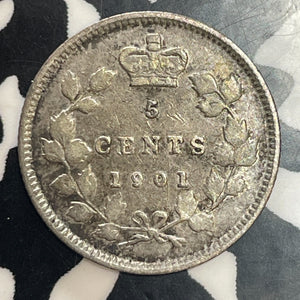 1901 Canada 5 Cents Lot#T3475 Silver!