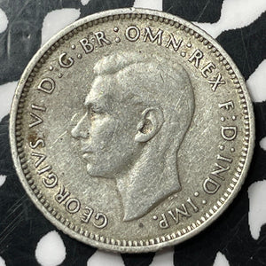 1938 Australia 6 Pence Sixpence Lot#E9436 Silver!