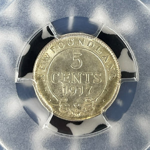 1917-C Newfoundland 5 Cents PCGS MS64 Lot#G307 Silver! Choice UNC!