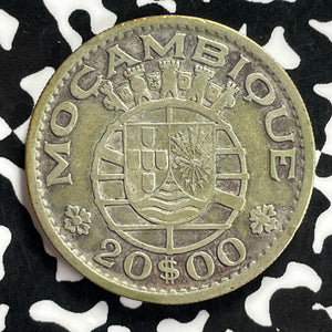 1952 Mozambique 20 Escudos Lot#T9798 Silver!