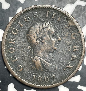 1807 Great Britain 1/2 Penny Half Penny Lot#T9061