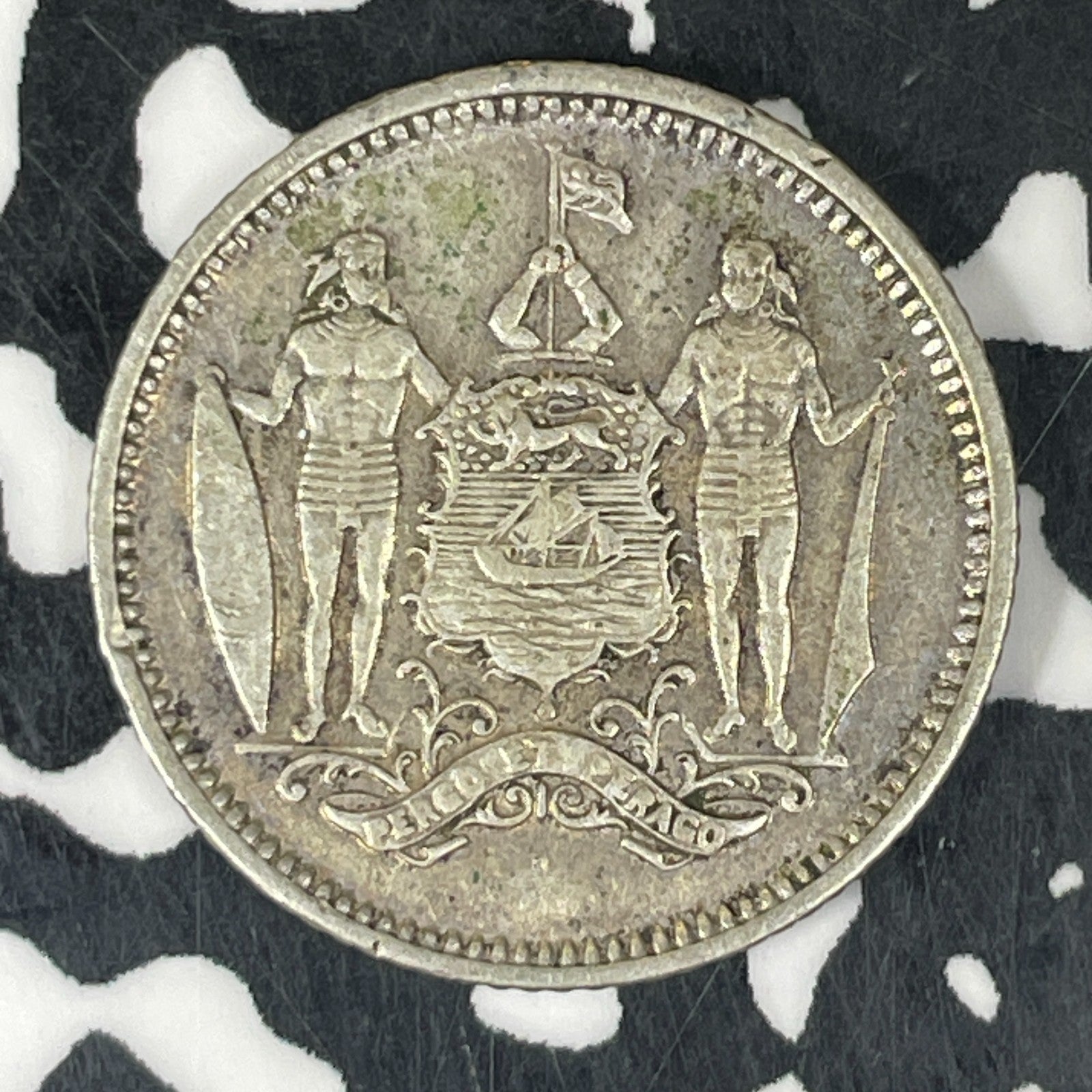 1929-H British North Borneo 25 Cents Lot#JM0565 Silver! Nice! Scarce!