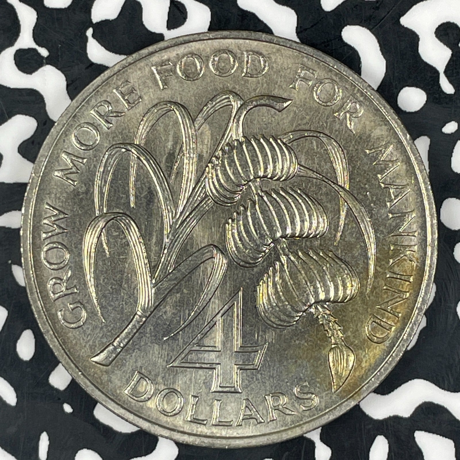 1970 Barbados $4 Dollars Lot#C9088 High Grade! Beautiful! F.A.O.