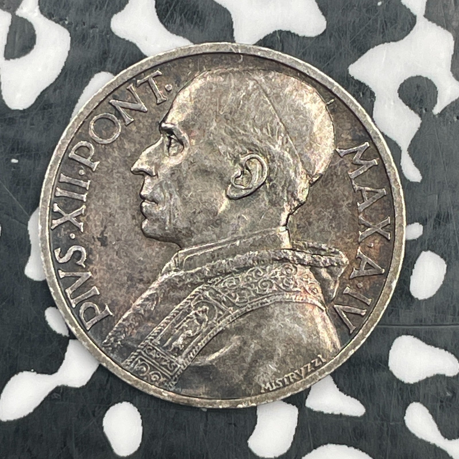 1942 Vatican City 5 Lire Lot#JM2321 Silver! High Grade! Key Date! 4,000 Minted