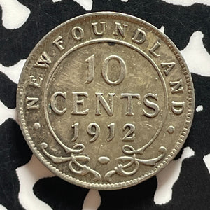 1912 Newfoundland 10 Cents Lot#T5049 Silver! Nice Detail, Old Cleaning