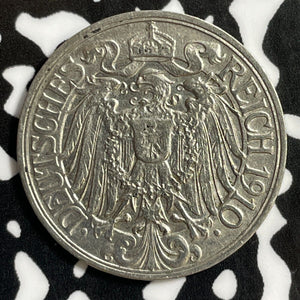 1910-F Germany 25 Pfennig Lot#E3471