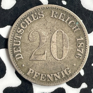 1876-C Germany 20 Pfennig Lot#T6950 Silver!