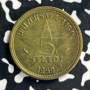 1959 Esperanto 5 Steloj Lot#T7067 High Grade! Beautiful! KM#X4