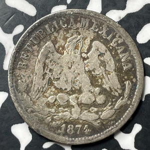 1874-Go S Mexico 25 Centavos Lot#E6871 Silver!