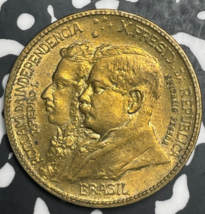 1922 Brazil 1000 Reis Lot#T9342 High Grade! Beautiful!