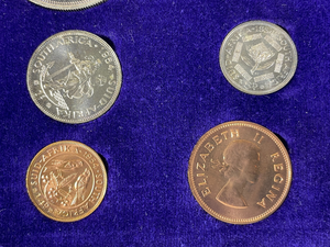 1954 South Africa 9x Coin Proof Set Lot#B2563 Including Silver! Original Box