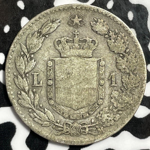 1887-M Italy 1 Lira Lot#E4265 Silver!