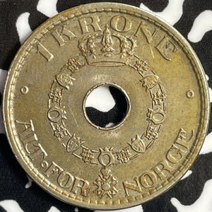 1925 Norway 1 Krone Lot#D9715 Nice! Better Date