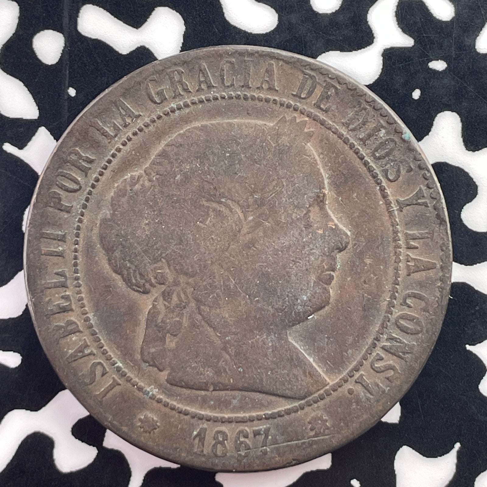 1867-OM Spain 5 Centimos Lot#C6085