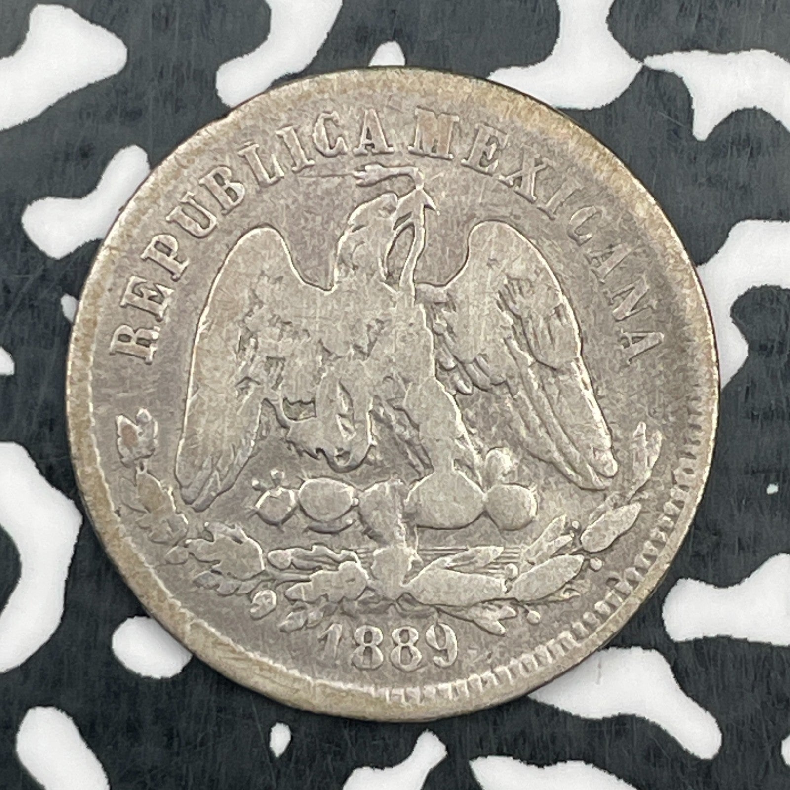 1889-Pi R Mexico 25 Centavos Lot#N1400 Silver! Scarce!