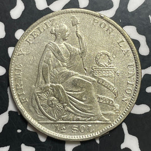 1928 Peru 1/2 Sol Half Sol Lot#T1730 Silver!