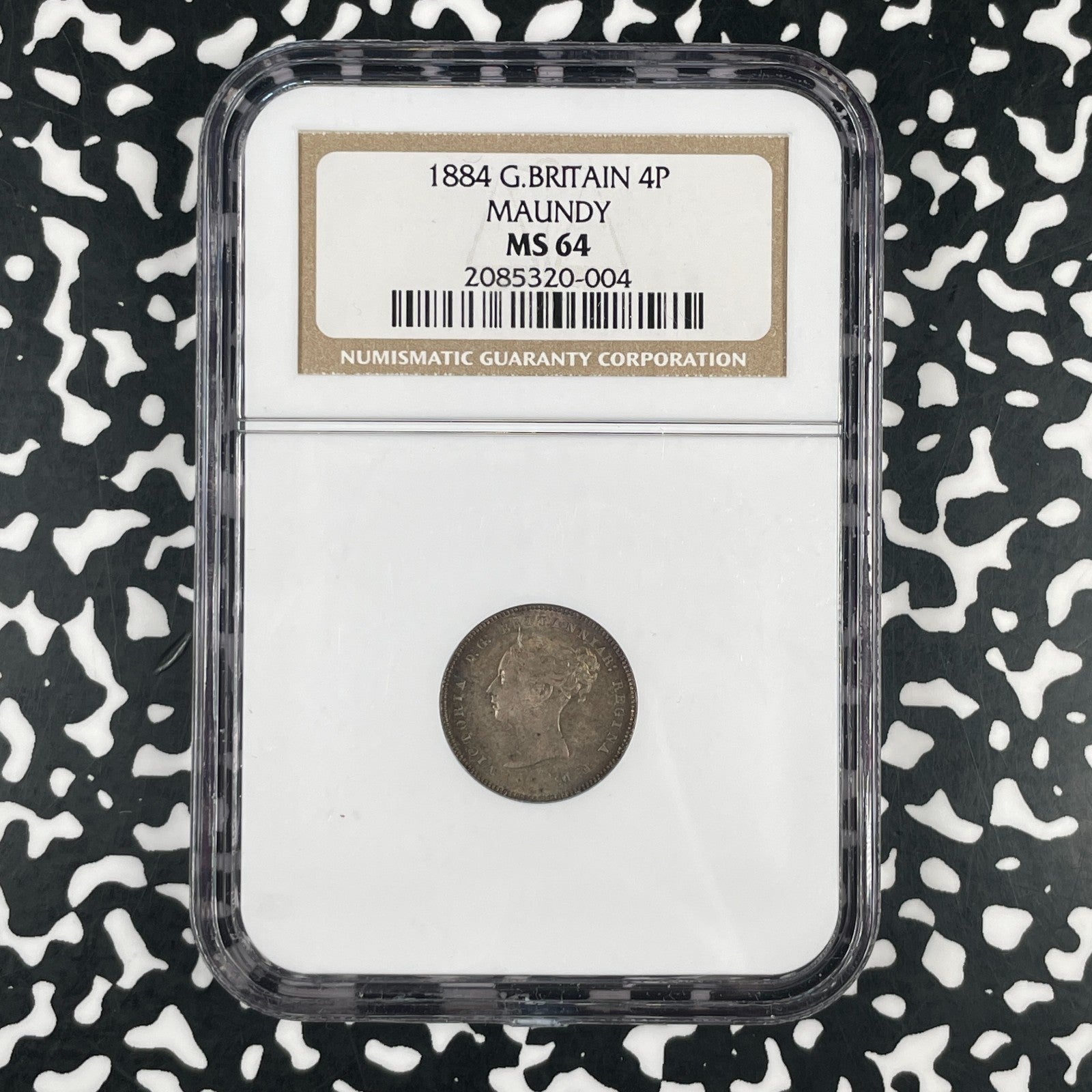 1884 Great Britain Victoria Maundy 4 Pence NGC MS64 Lot#G3397 Silver!